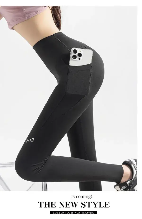 Women's High Waist Leggings with Pocket & Hip Lift — feature 18