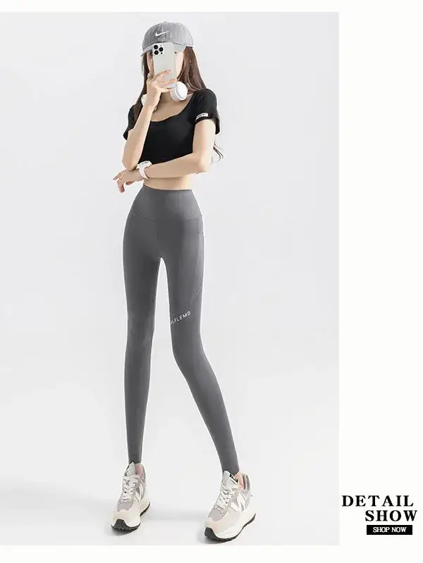 Women's High Waist Leggings with Pocket & Hip Lift — feature 24