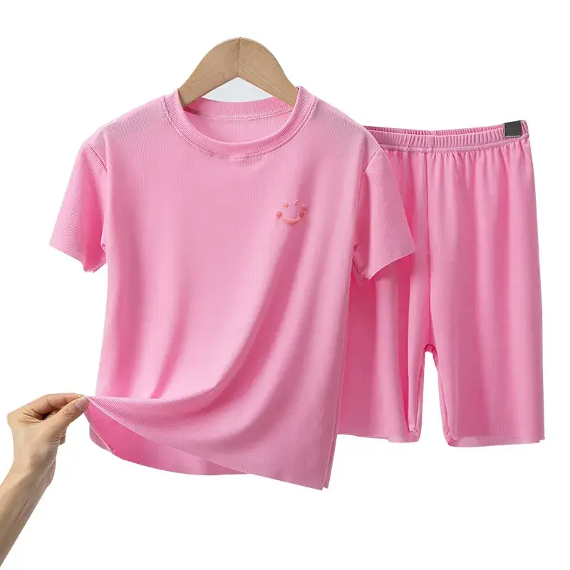 2 Pcs Black Casual Boys Girls Shorts Suit Medium Large - Image 15