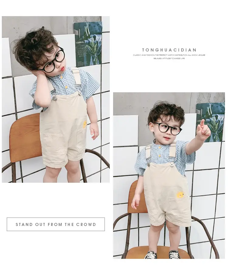 Boys Summer Overlooked Shirt & Overalls Set — feature 17
