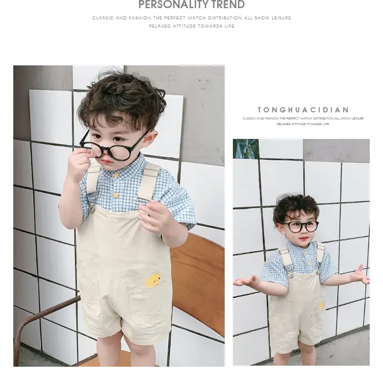 Boys Summer Overlooked Shirt & Overalls Set — feature 18