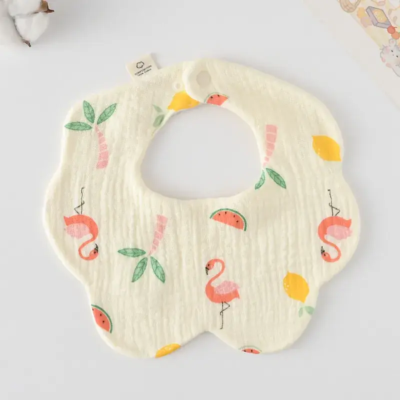 Pink Cotton Neonatal Spit Bag Baby Bib