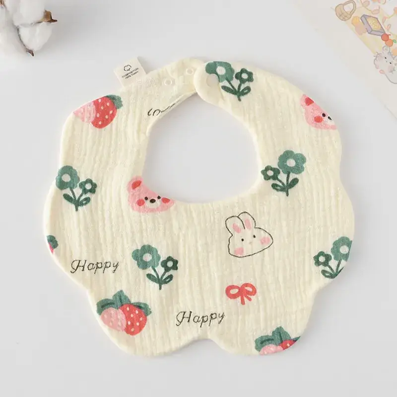 Pink Cotton Neonatal Spit Bag Baby Bib