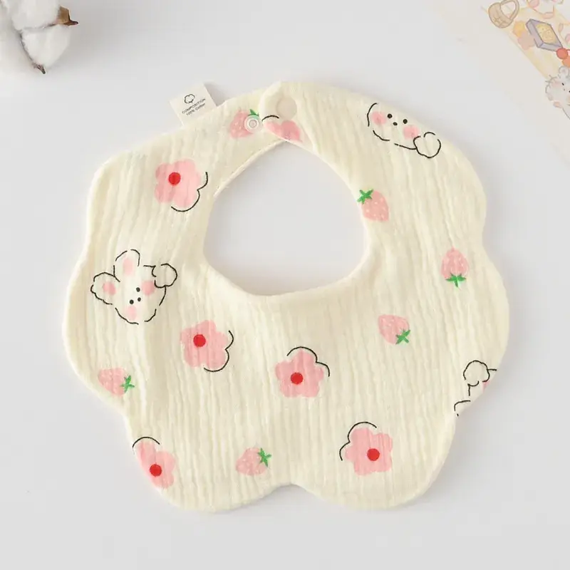 Pink Cotton Neonatal Spit Bag Baby Bib