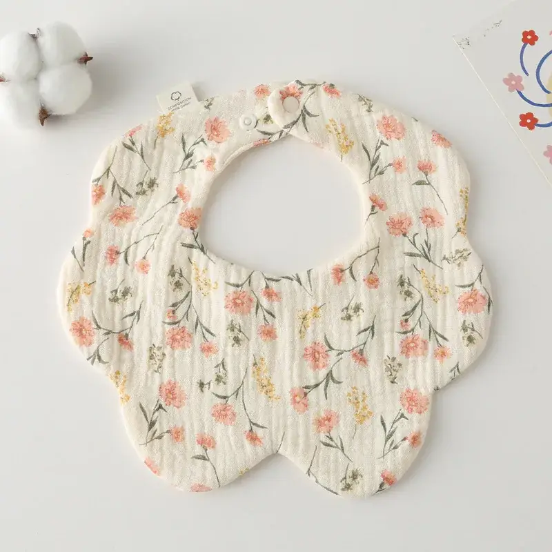 Pink Cotton Neonatal Spit Bag Baby Bib