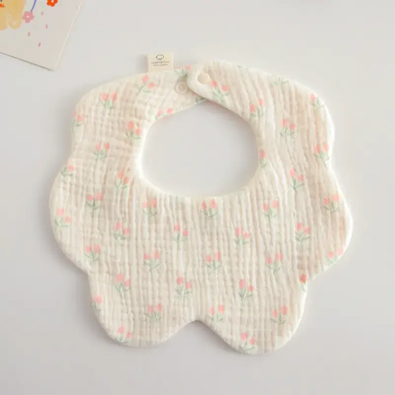 Pink Cotton Neonatal Spit Bag Baby Bib