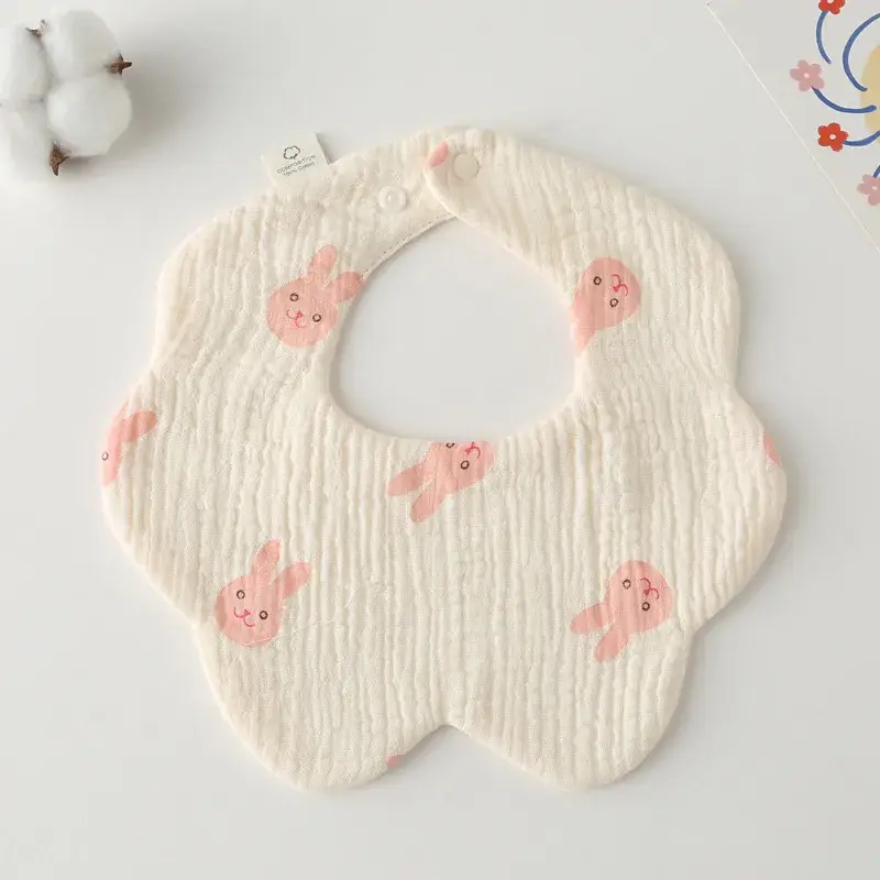 Pink Cotton Neonatal Spit Bag Baby Bib