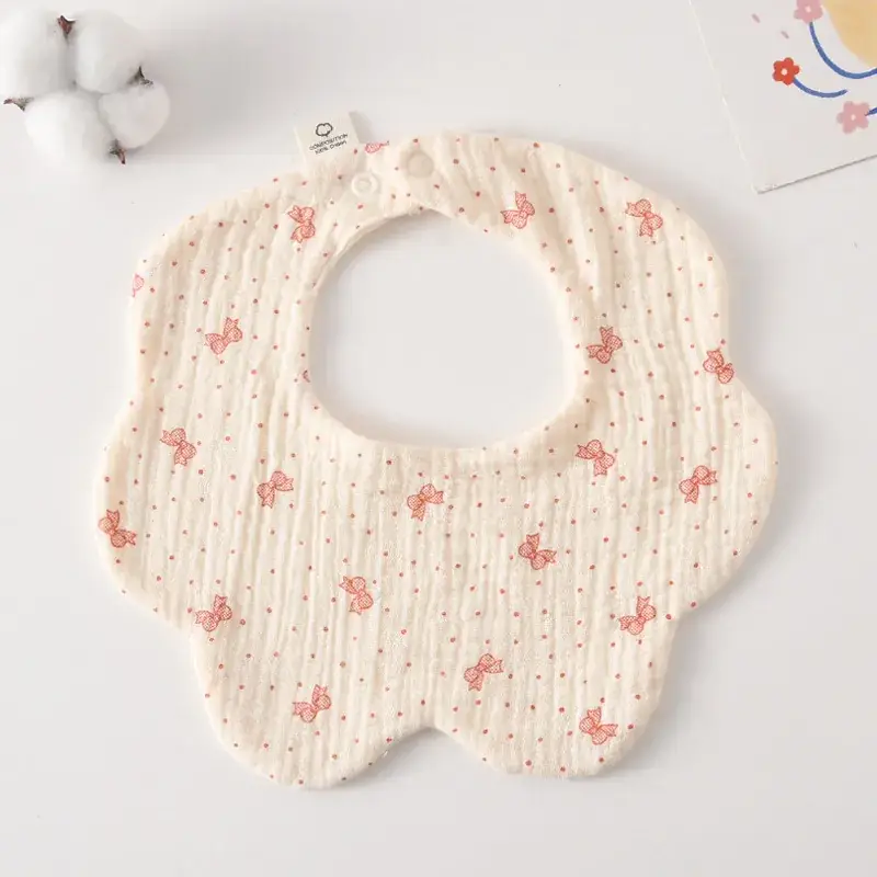 Pink Cotton Neonatal Spit Bag Baby Bib