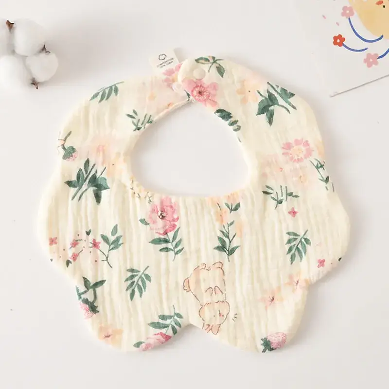 Pink Cotton Neonatal Spit Bag Baby Bib
