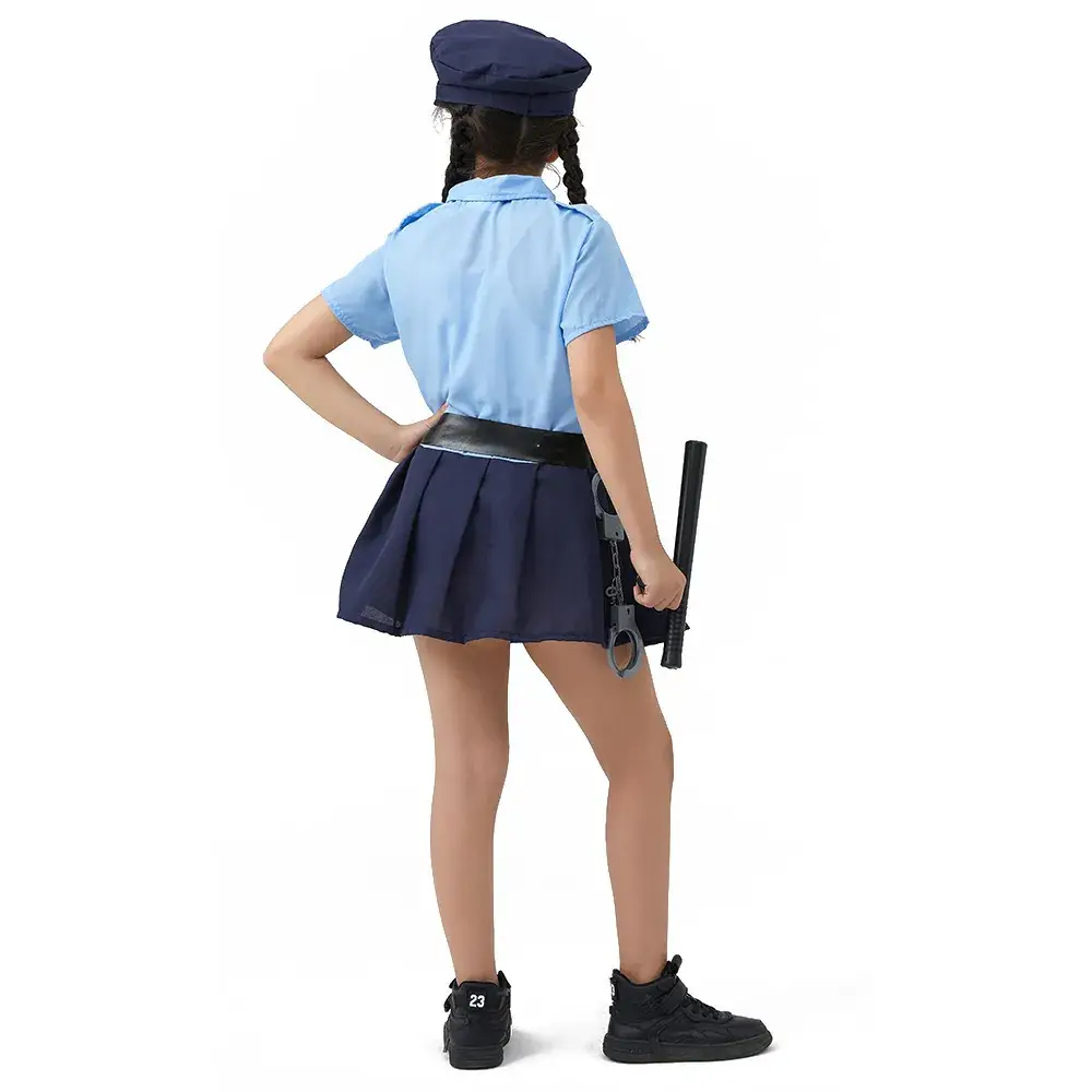 Girls Police Uniform Halloween Cosplay Dress Up Costume