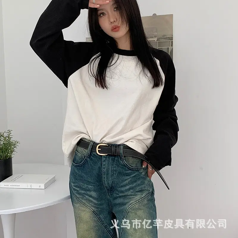 Black Leather Belt for Women with Gold Buckle β feature 16
