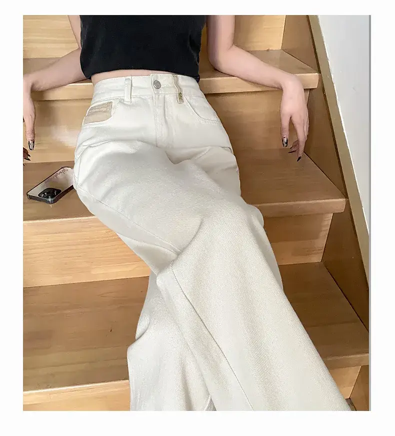 Retro Blue Wide Leg Jeans for Women Spring Autumn — feature 20
