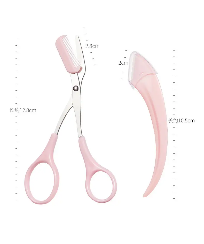 Meniscus Eyebrow Trimming Knife Set Pink Beginner Safe — feature 19