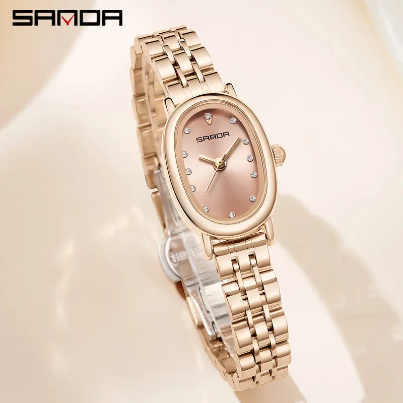 Women's Green Diamond Watch with Rose Gold Belt - Image 13