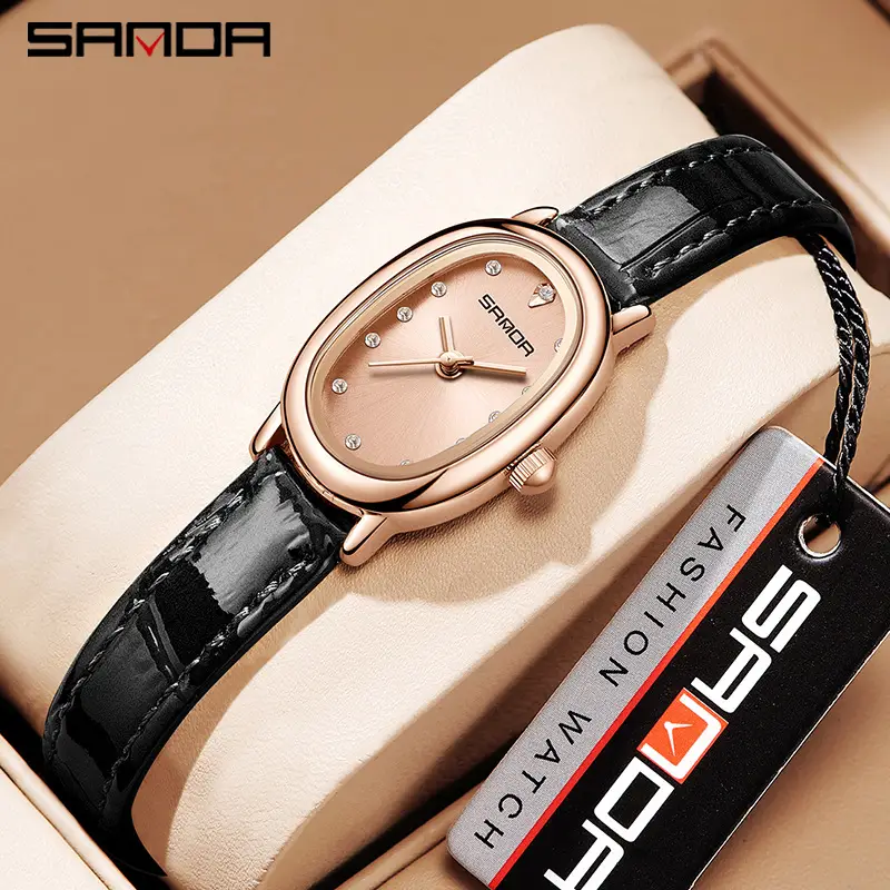 Women's Green Diamond Watch with Rose Gold Belt - Image 14