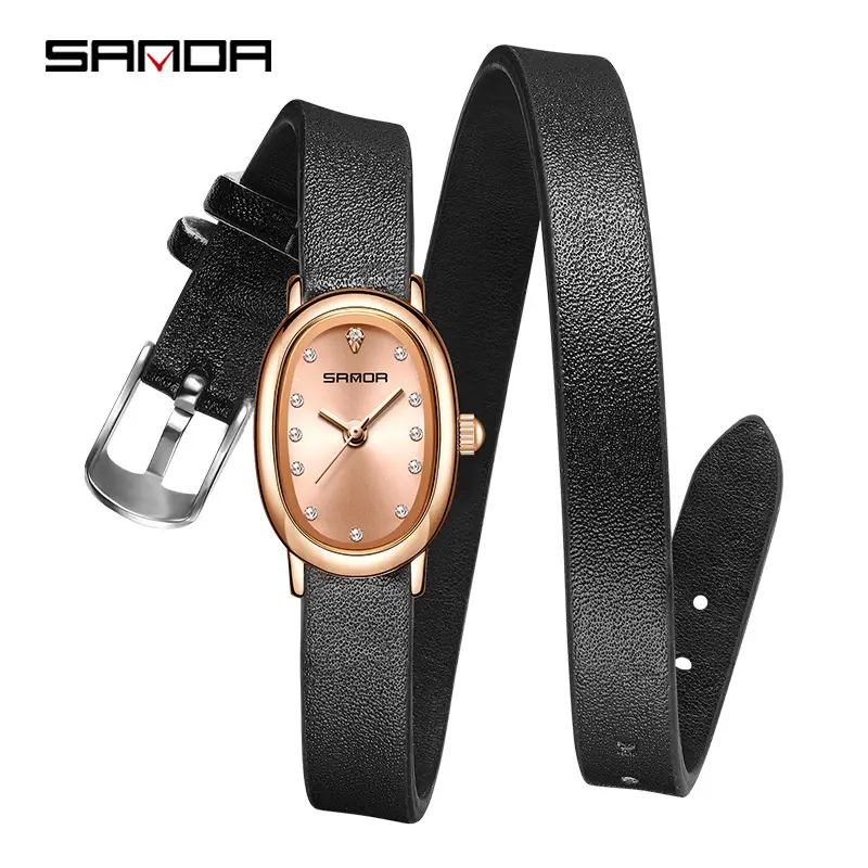 Women's Green Diamond Watch with Rose Gold Belt - Image 9