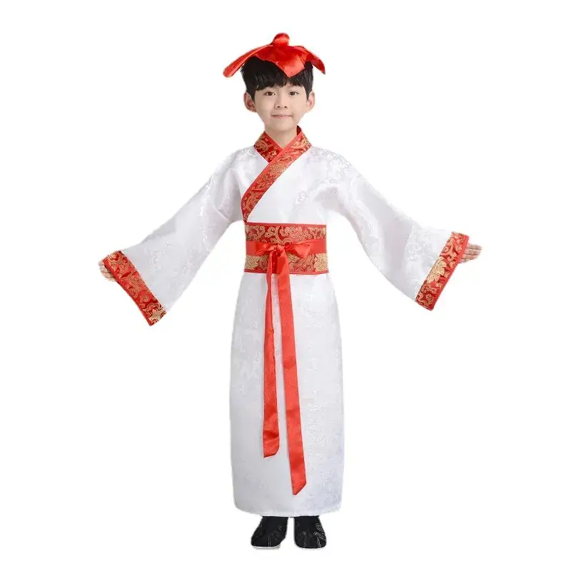 Children Hanfu Boys Red Blue Ancient Costume Primary School - Image 25