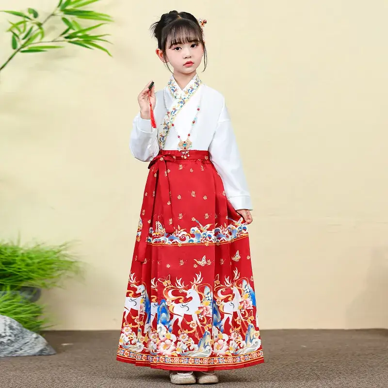 Children Hanfu Boys Red Blue Ancient Costume Primary School - Image 12