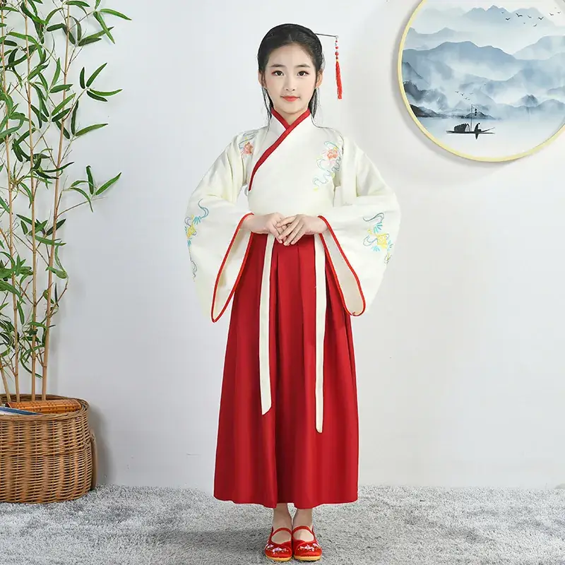 Children Hanfu Boys Red Blue Ancient Costume Primary School - Image 13