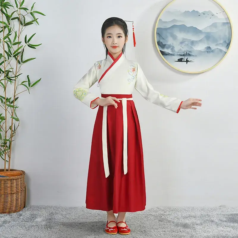 Children Hanfu Boys Red Blue Ancient Costume Primary School - Image 15