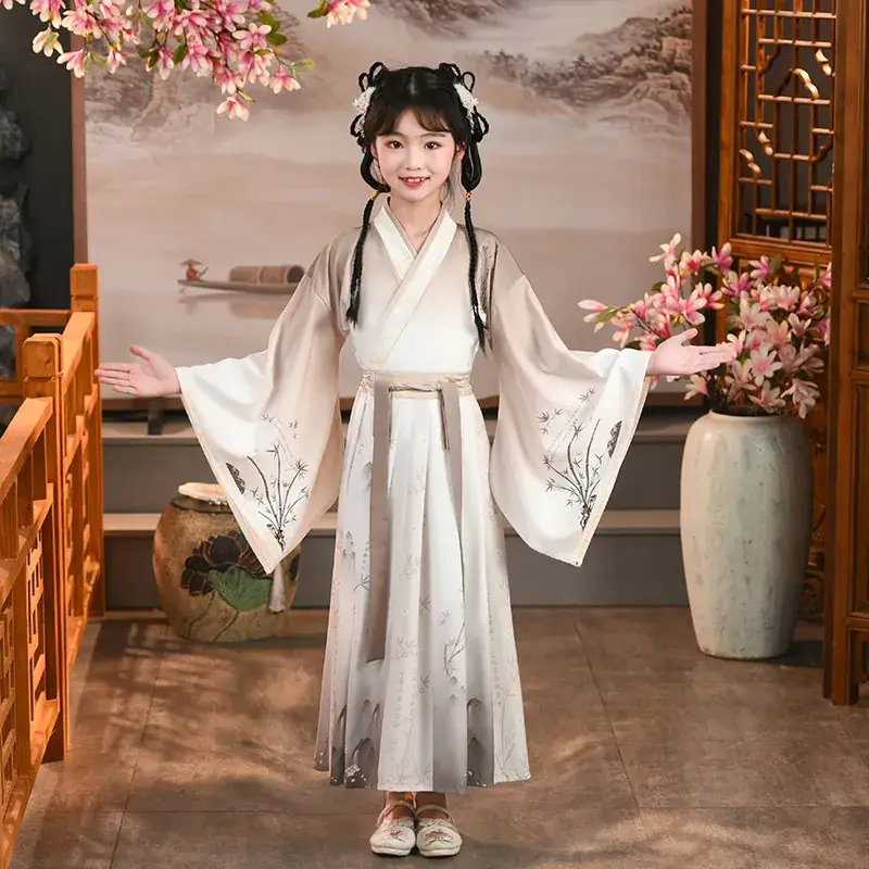 Children Hanfu Boys Red Blue Ancient Costume Primary School - Image 19