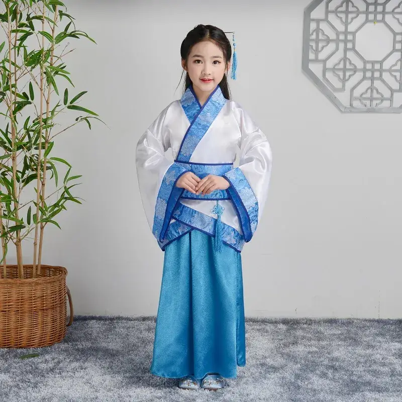 Children Hanfu Boys Red Blue Ancient Costume Primary School - Image 4