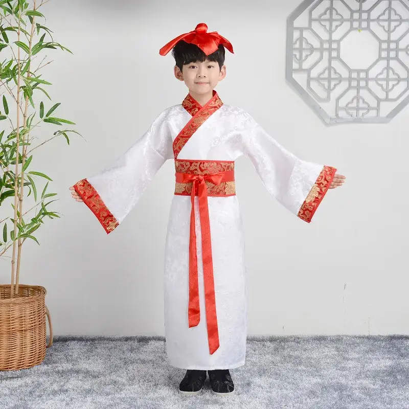 Children Hanfu Boys Red Blue Ancient Costume Primary School - Image 6