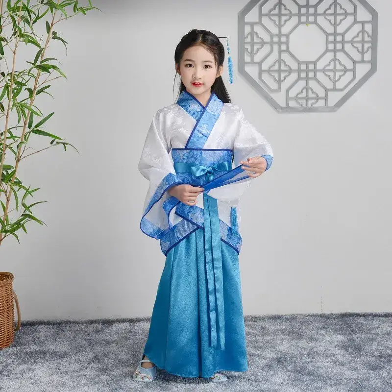 Children Hanfu Boys Red Blue Ancient Costume Primary School - Image 8