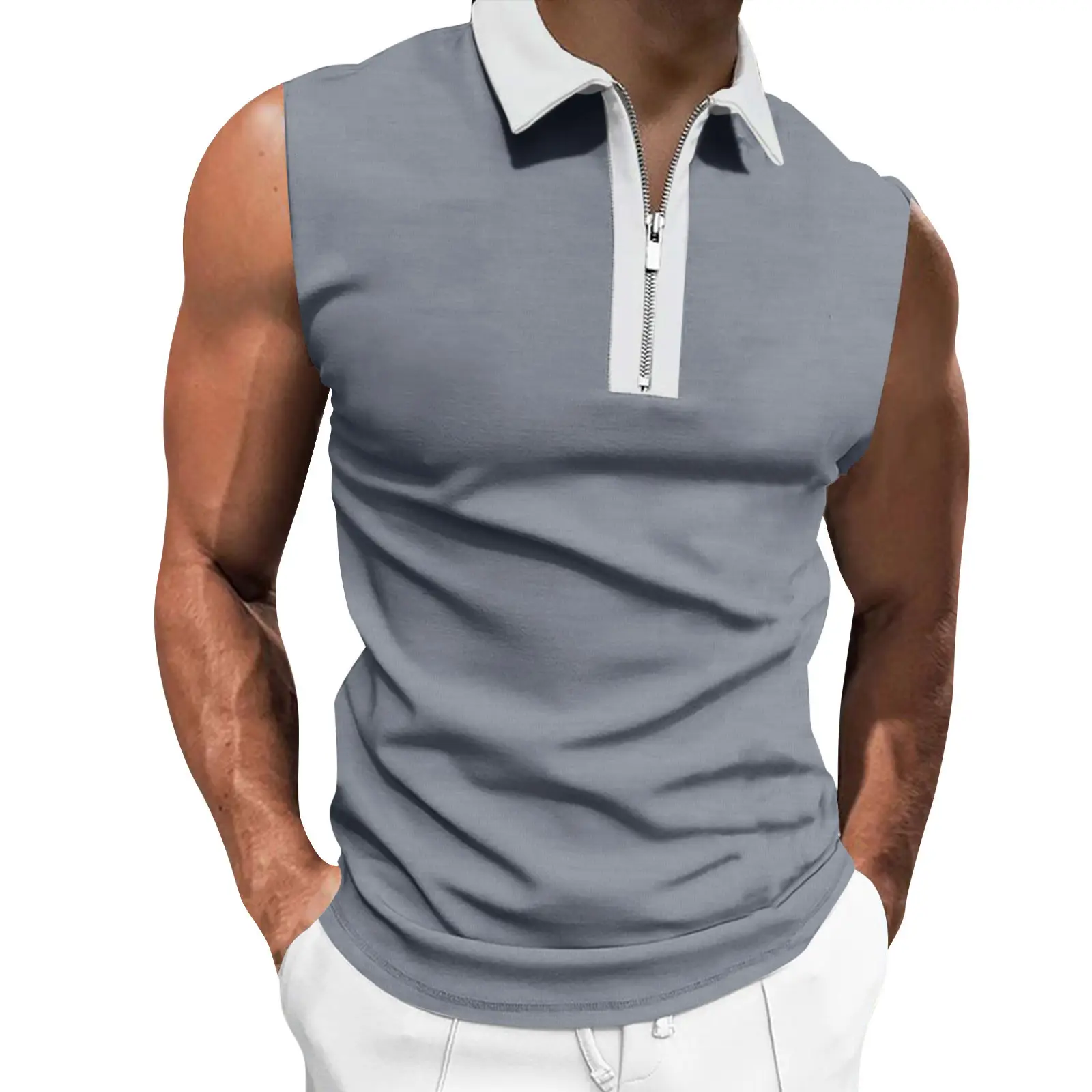 Men's Black Sleeveless Polo Top 2023 — feature 3