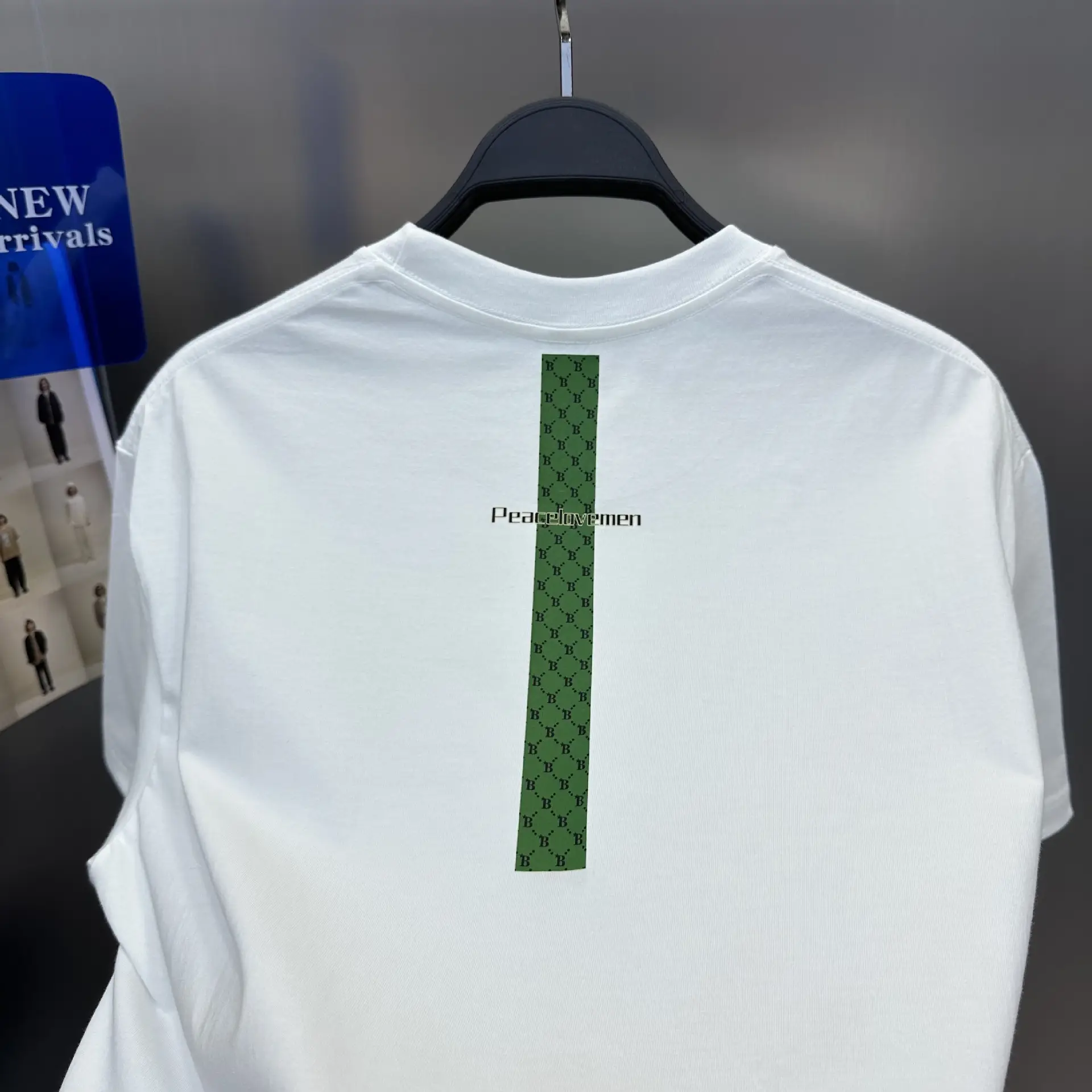 Men White Letter Printed T-Shirt Short Sleeve — feature 13