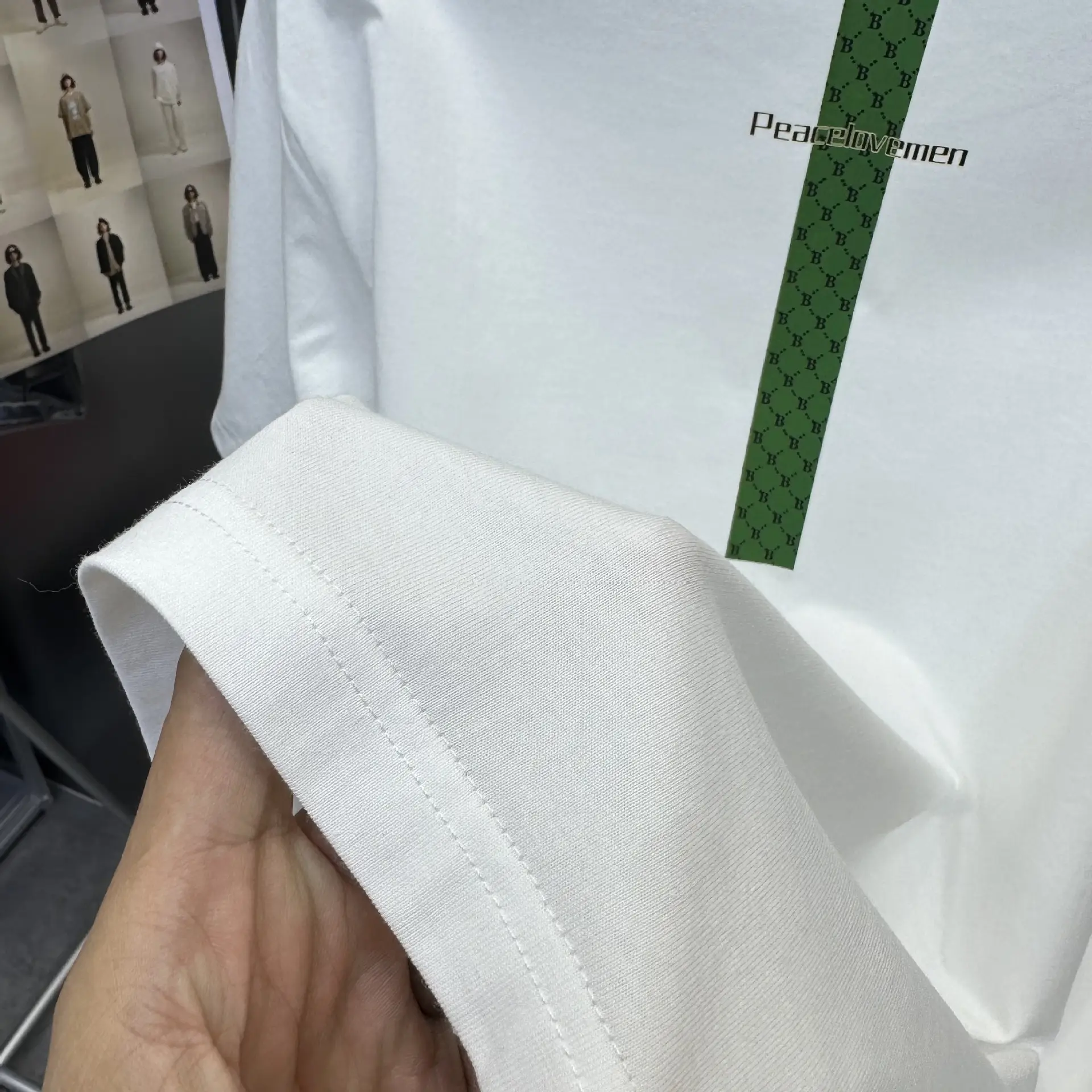 Men White Letter Printed T-Shirt Short Sleeve — feature 16