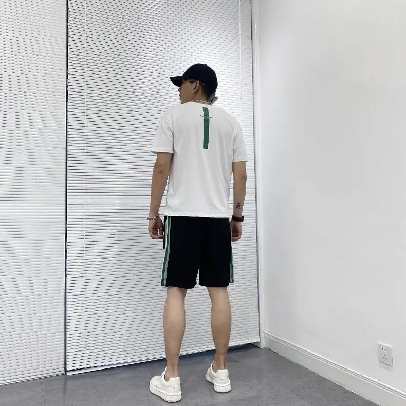 Men White Letter Printed T-Shirt Short Sleeve — feature 8