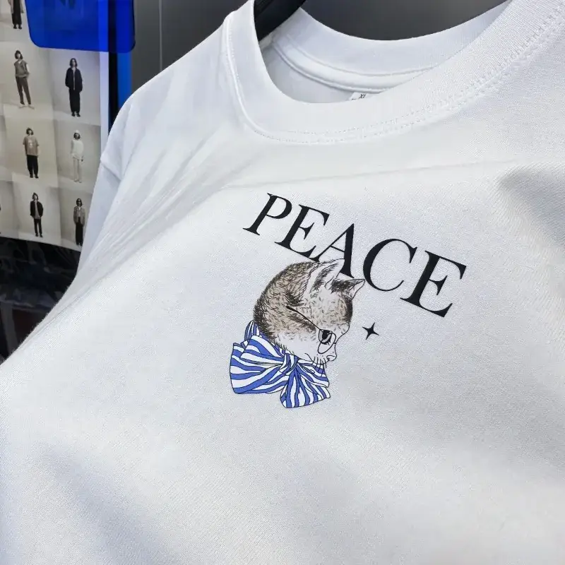 Men White Short Sleeve T-Shirt with Brand Logo - Image 4