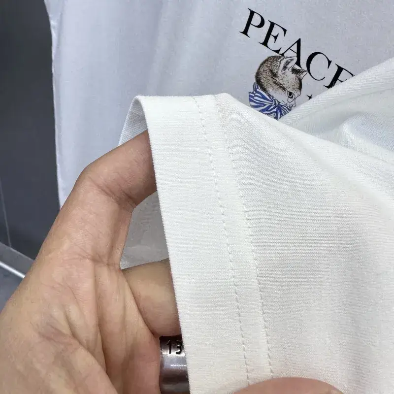 Men White Short Sleeve T-Shirt with Brand Logo - Image 5