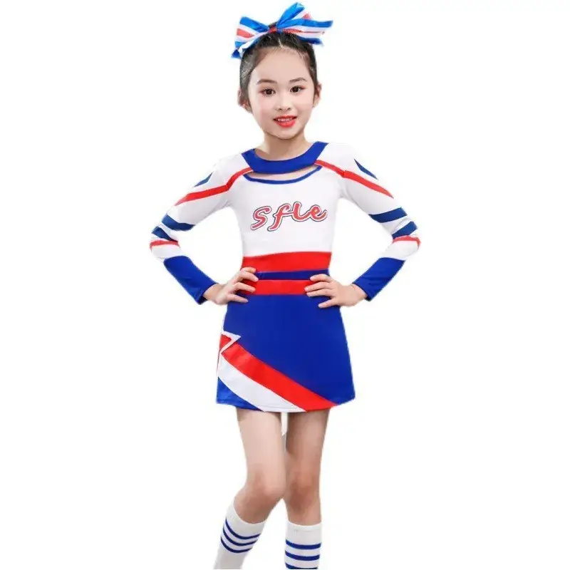 New Kids Cheerleader Dress Blue Red Striped