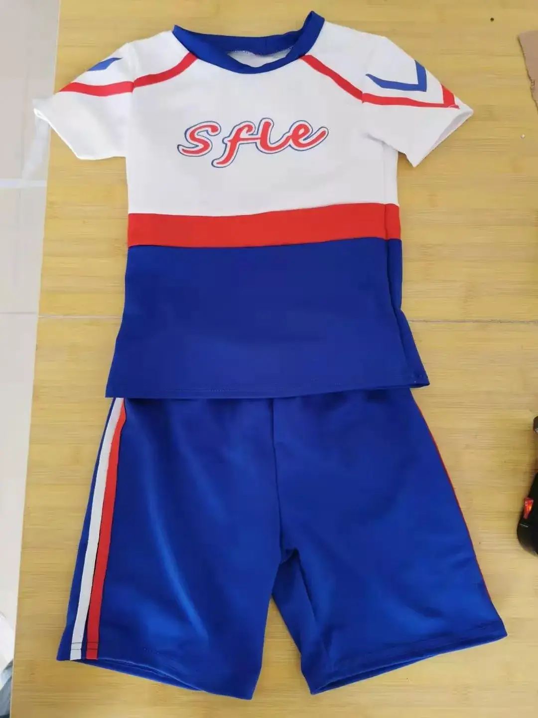New Kids Cheerleader Dress Blue Red Striped