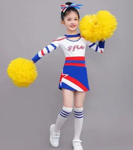 New Kids Cheerleader Dress Blue Red Striped
