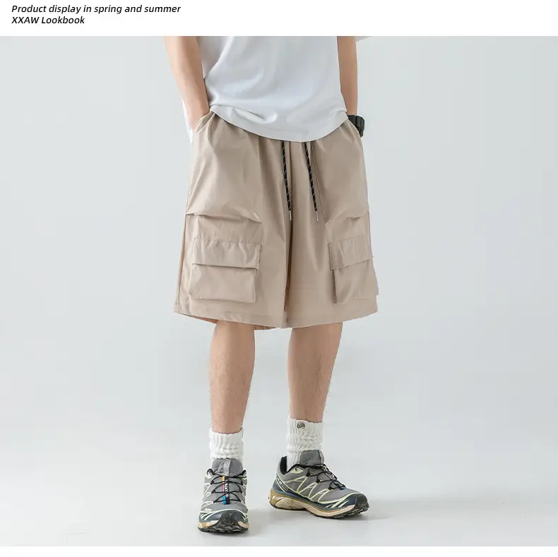 Men's Japanese Style Cargo Shorts Olive Green — feature 10
