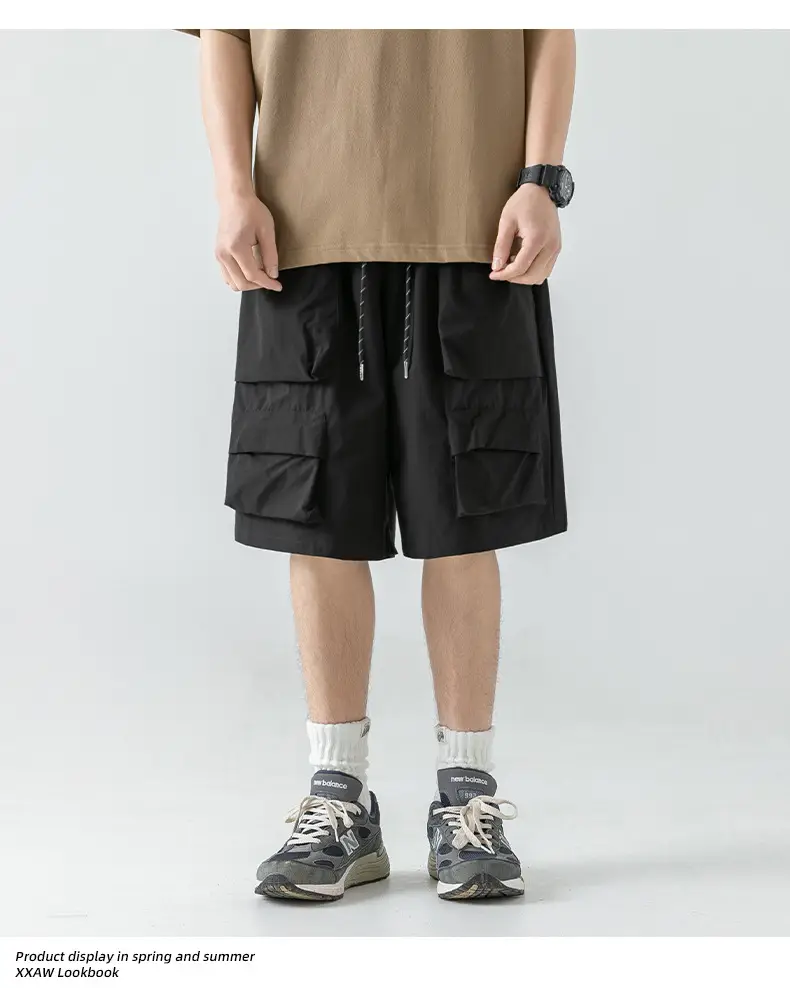 Men's Japanese Style Cargo Shorts Olive Green — feature 20