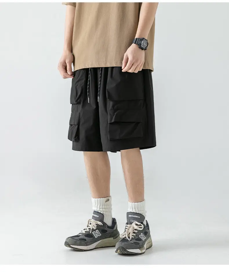 Men's Japanese Style Cargo Shorts Olive Green — feature 21