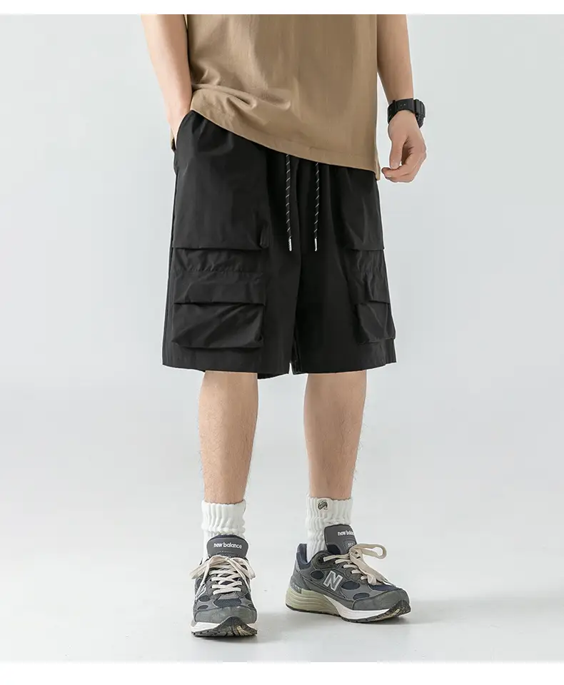 Men's Japanese Style Cargo Shorts Olive Green — feature 22