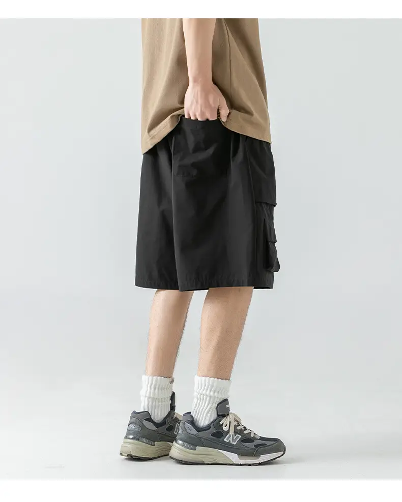 Men's Japanese Style Cargo Shorts Olive Green — feature 24