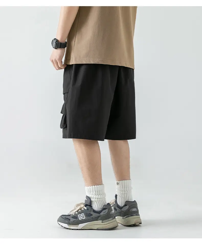 Men's Japanese Style Cargo Shorts Olive Green — feature 25