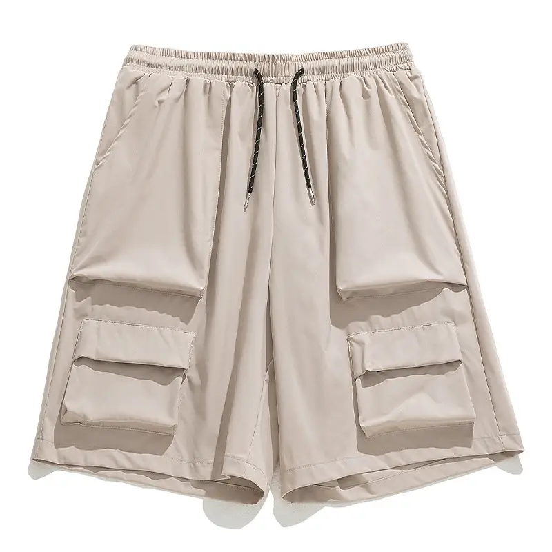 Men's Japanese Style Cargo Shorts Olive Green - Image 2