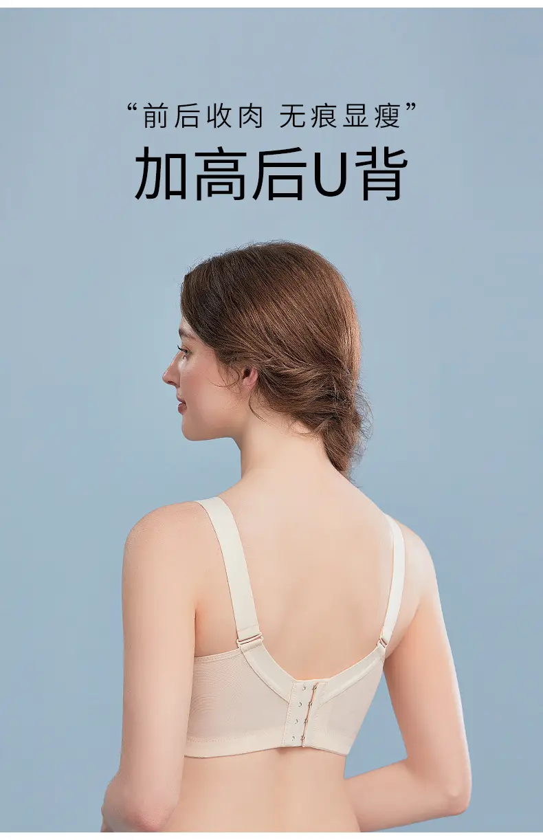 Large Chest Shiny Small Underwear Women's Thin Large Size Non-Steel Ring Gather-up Top Anti-sagging Accessory Breast Full Cup Bra — feature 11