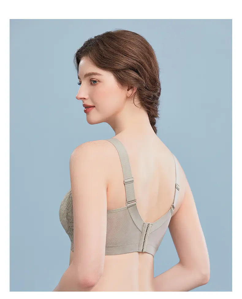 Large Chest Shiny Small Underwear Women's Thin Large Size Non-Steel Ring Gather-up Top Anti-sagging Accessory Breast Full Cup Bra — feature 16