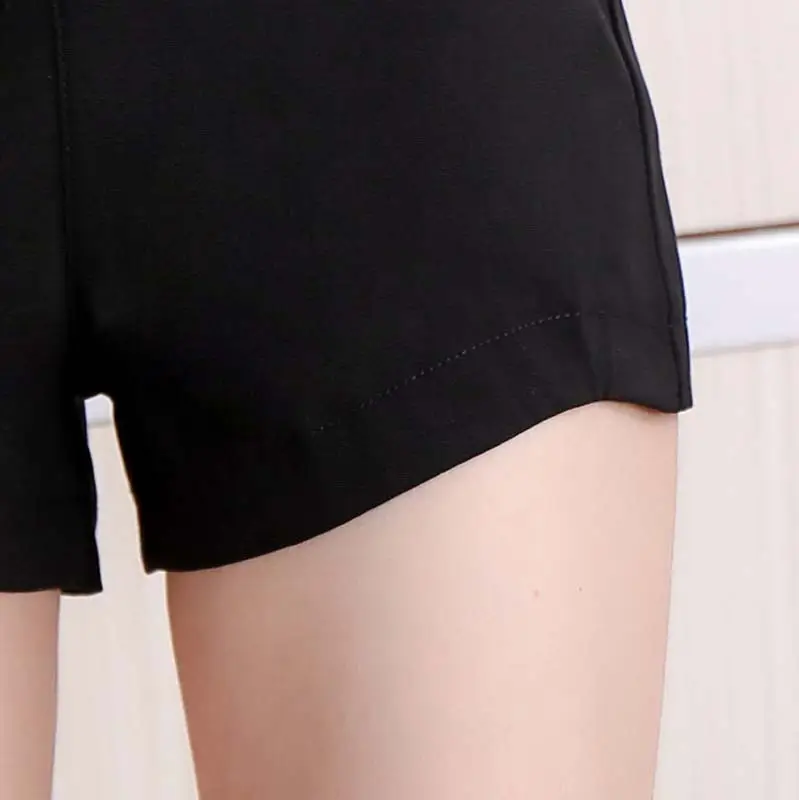 Black Tight High Waist Elastic Shorts for Women — feature 7