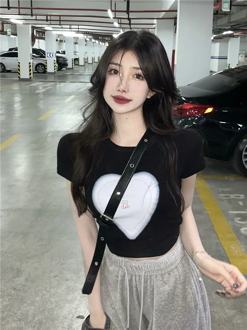 Women Heart Print Short Sleeve T-Shirt Set Summer 2025 — feature 16