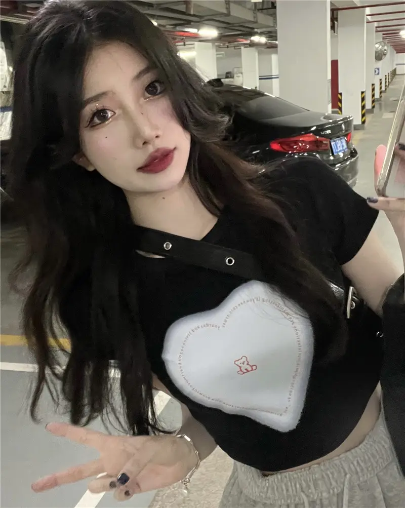 Women Heart Print Short Sleeve T-Shirt Set Summer 2025 — feature 17