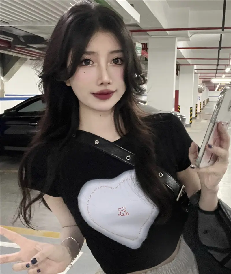 Women Heart Print Short Sleeve T-Shirt Set Summer 2025 — feature 18